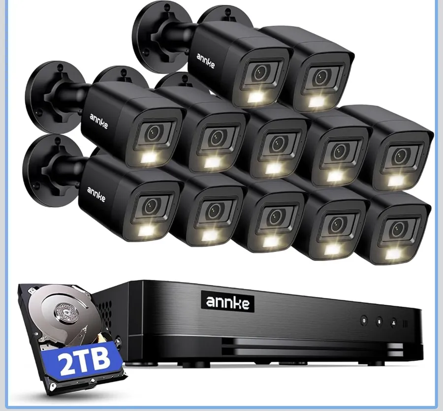 Annke twelve-camera wired bullet system with DVR and 2TB hard drive