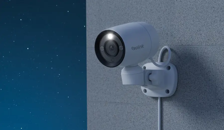 Bullet camera mounted for night coverage